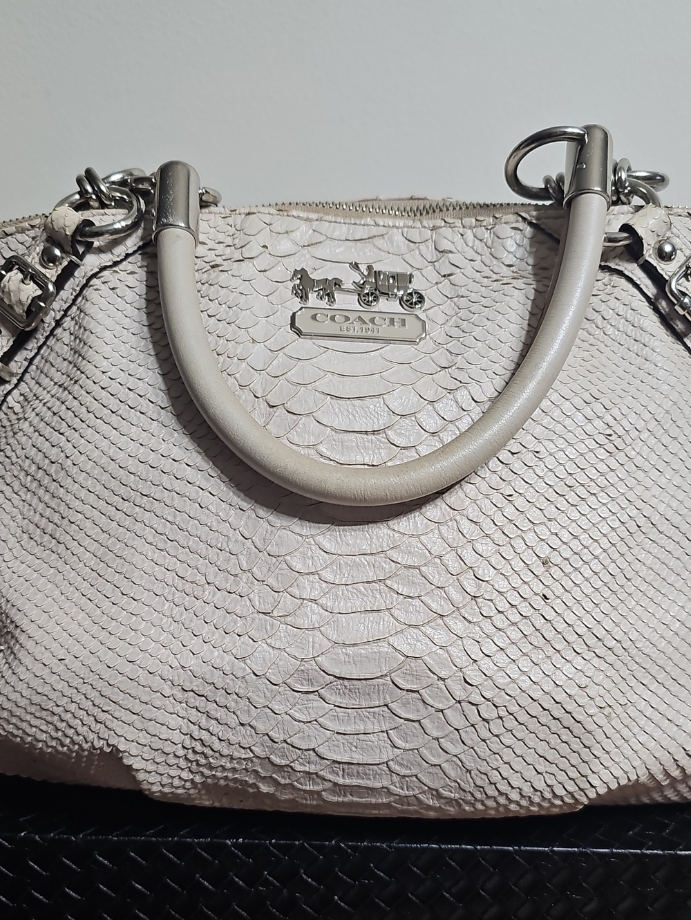 Coach Madison Sophia Python-Embossed Leather Satchel K1098-16346 - Picture 2 of 16